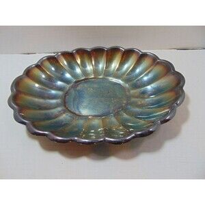 Reed & Barton #113 Holiday Pattern Oval Scallop Silverplate 10.5" Serving Dish